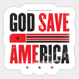 God Save America Black and Red Sticker